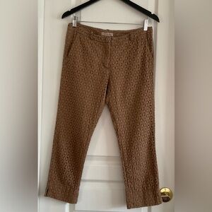 Women cotton crop pants, camel, size small